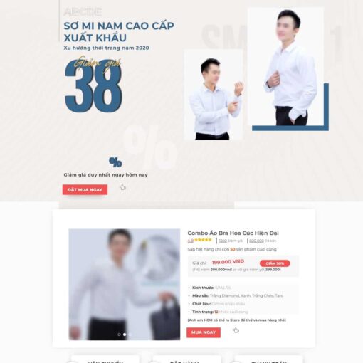 Giao diện Website bán áo sơ mi