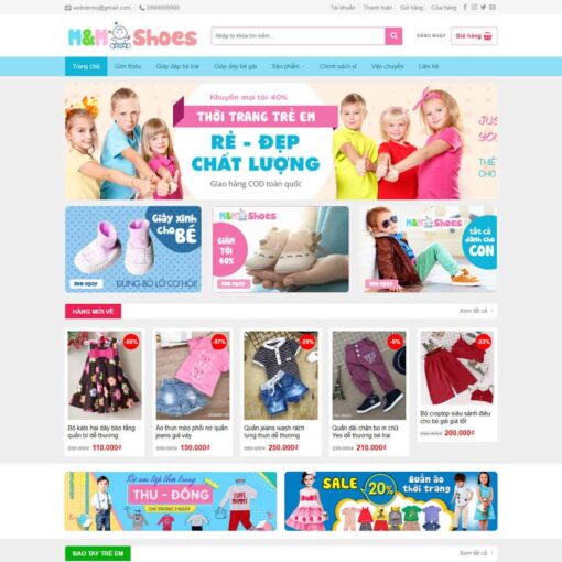 Giao diện Website baby shop