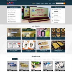 Giao diện Website dịch vụ làm biển chức danh, thẻ văn phòng