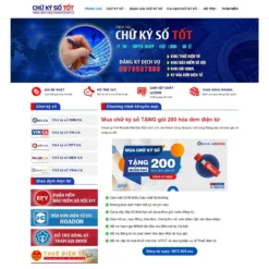 Giao diện Website dịch vụ chữ ký số