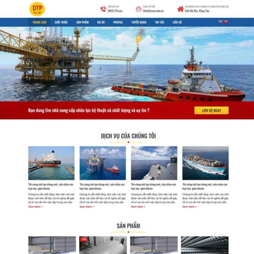 Giao diện Website công ty cơ khí