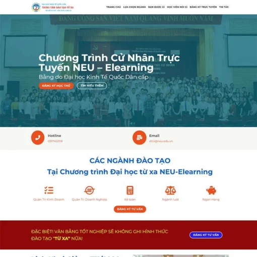 Giao diện Website đào tạo cử nhân