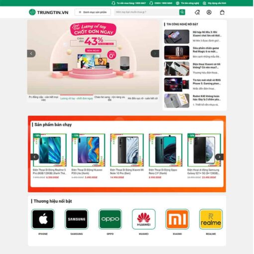 Giao diện Website điện máy 05
