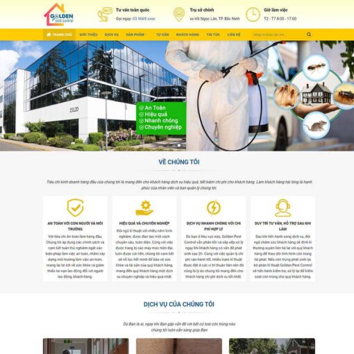Giao diện Website diệt côn trùng