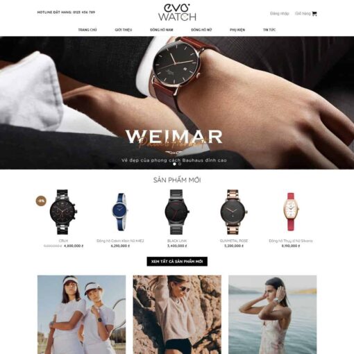 Giao diện Website bán đồng hồ, thời trang