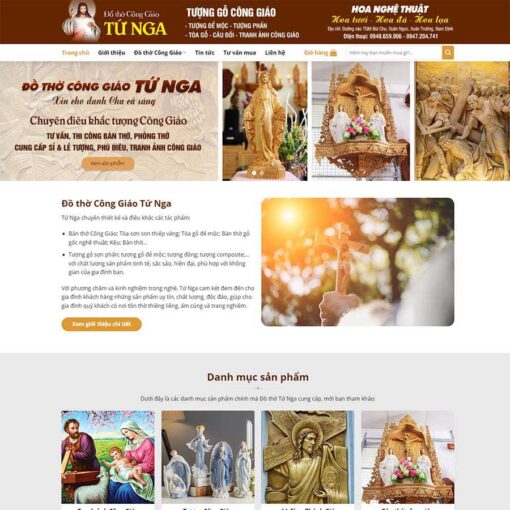 Giao diện Website bán đồ thờ, bàn thờ