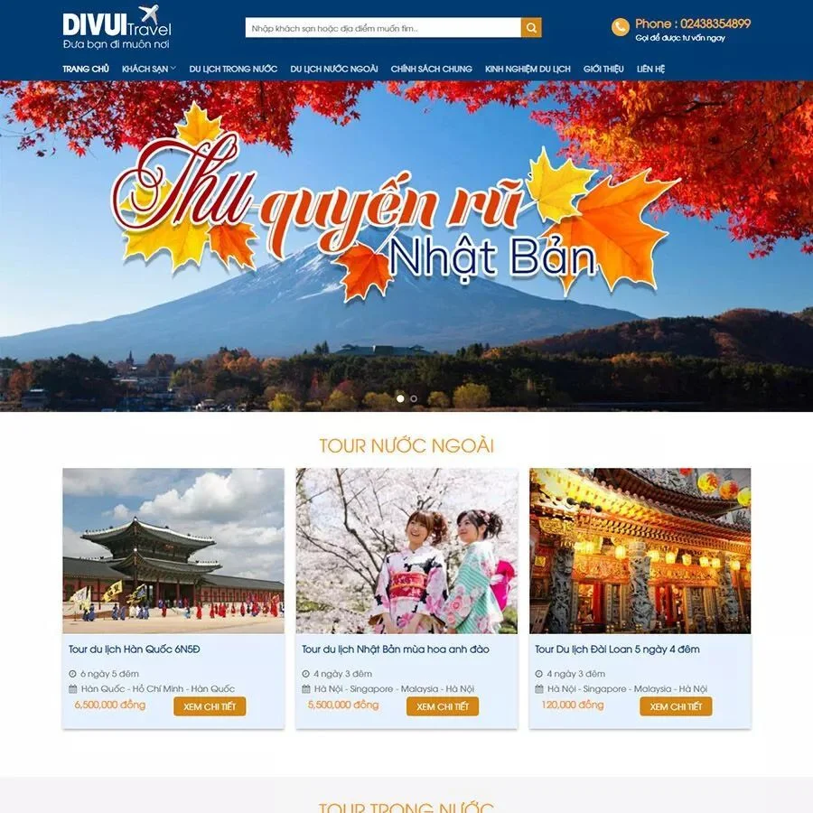 Giao diện Website du lịch 03