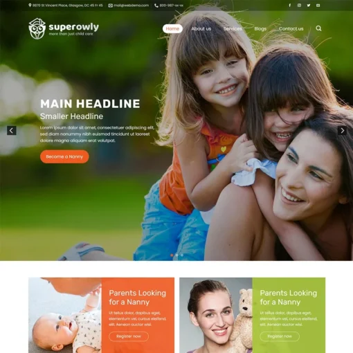 Giao diện Website dịch vụ bảo mẫu