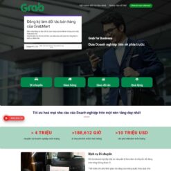 Giao diện Website dịch vụ Grab