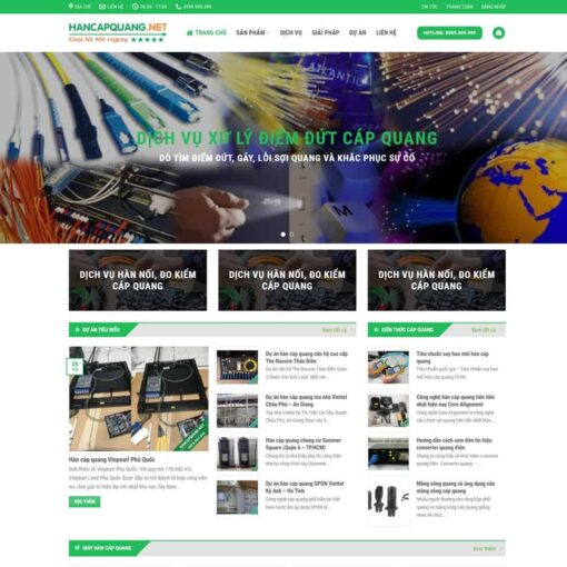 Giao diện Website dịch vụ hàn cáp quang