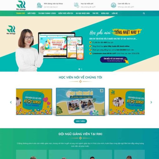 Giao diện Website trung tâm học tiếng Nhật