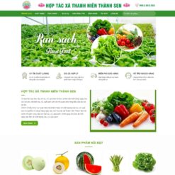 Giao diện Website hợp tác xã nông sản, rau sạch