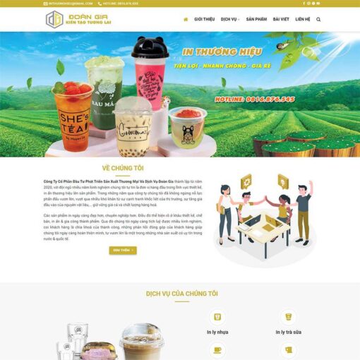 Giao diện Website in nhựa