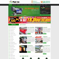 Giao diện Website dịch vụ in bạt, decal