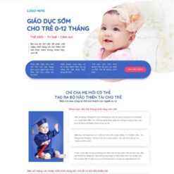 Giao diện Website khóa học dạy trẻ