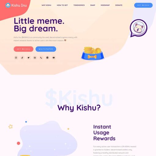 Giao diện Website giới thiệu tiền điện tử – crypto 02