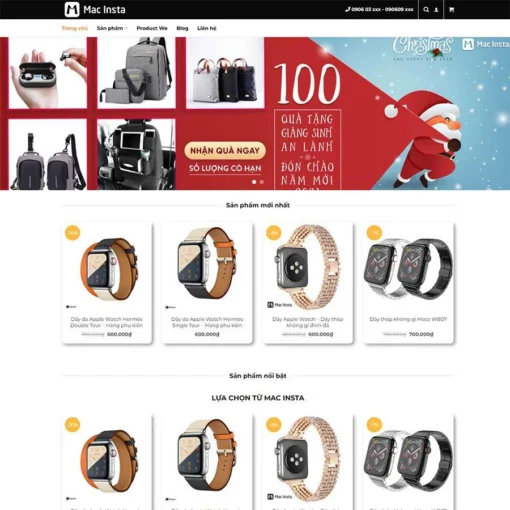 Giao diện Website shop phụ kiện mac