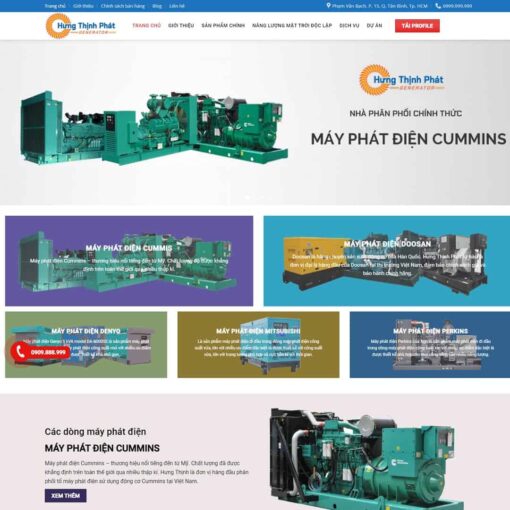 Giao diện Website công ty cung cấp máy phát điện