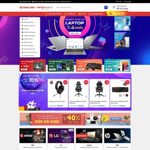 Giao diện Website bán máy tính, laptop 03