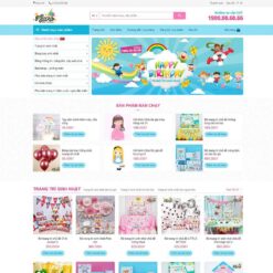 Giao diện Website bán phụ kiện trang trí sinh nhật