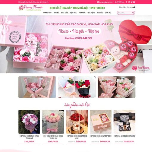 Giao diện Website cửa hàng bán hoa 03