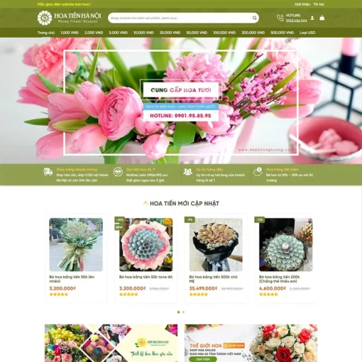 Giao diện Website cửa hàng bán hoa 06
