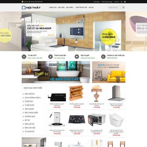 Giao diện Website cửa hàng nội thất