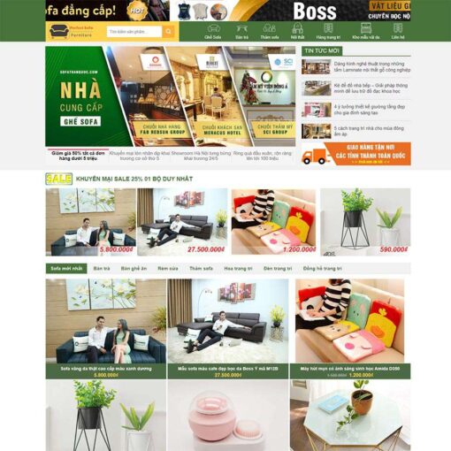 Giao diện Website bán nội thất, sofa