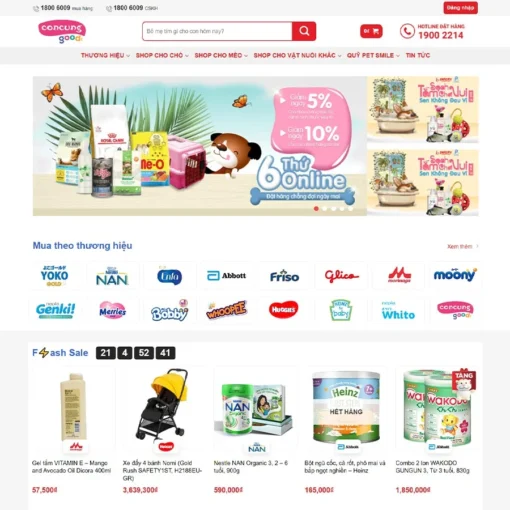 Giao diện Website bán tạp hóa