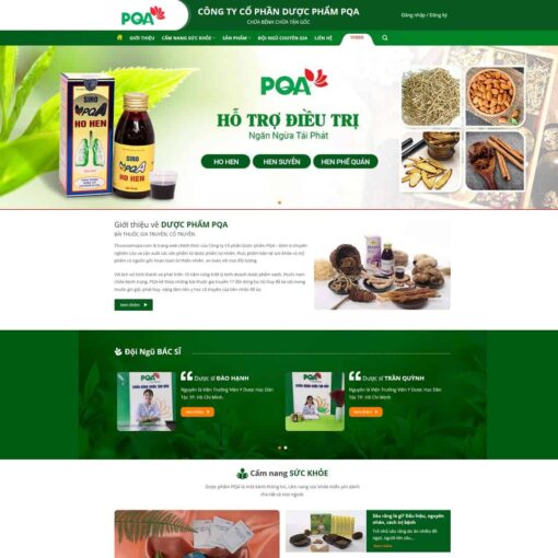 Giao diện Website bán dược phẩm, thuốc nam