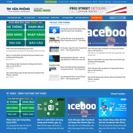 Giao diện Website chia sẻ thủ thuật, phần mềm