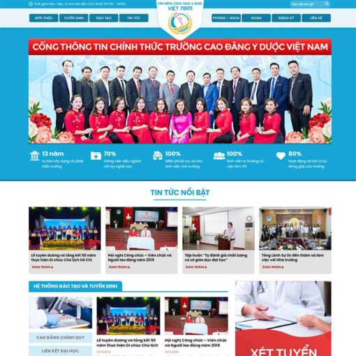 Giao diện Website giới thiệu Trường Học