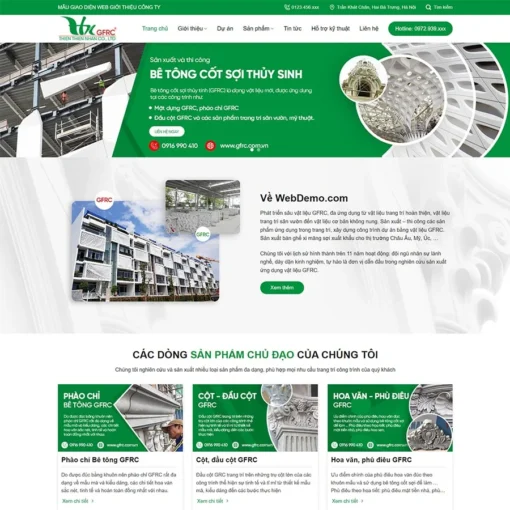 Giao diện Website vật liệu trang trí xây dựng