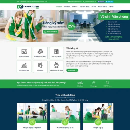 Giao diện Website dịch vụ vệ sinh 04