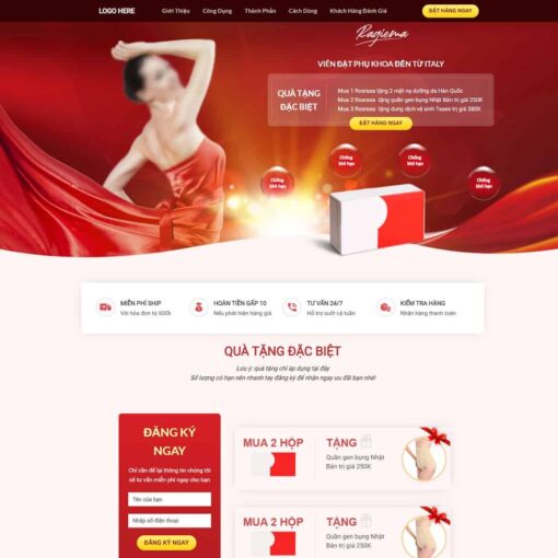Giao diện Website viên đặt phụ khoa