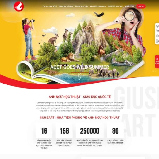 Giao diện Website trung tâm anh ngữ